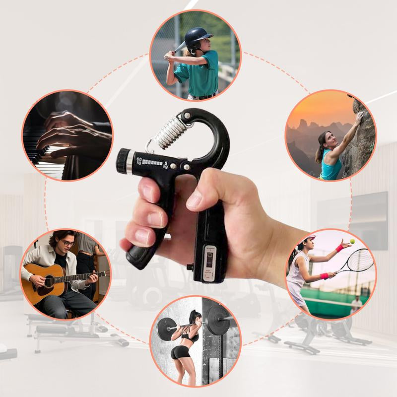 Grip Strength Trainer, Hand Grip Exerciser Strengthener with Adjustable Resistance 11-132 Lbs, Hand Exerciser for Muscle Building and Injury Recovery