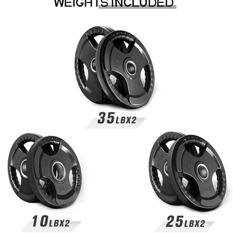 Ritfit Olympic Rubber Grip Plates for Barbell 105LB, 2-Inch Weight Plates for Weightlifting and Strength Training in Home & Gym, Single, Pair and Sets(2.5/5/10/25/35/45 LB) Olympic Weight