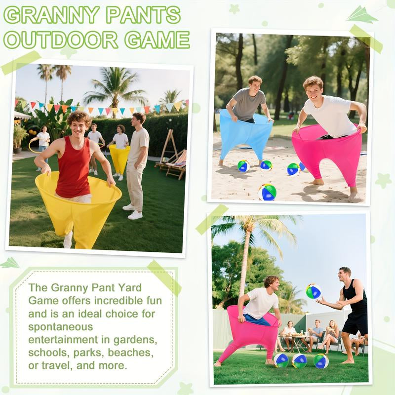 2PC Granny Pants Yard Game Set, Children'S Indoor Games,Parent-Child Game Set,Adult Outdoor, Giant Pants, with Bouncy Ball and Pump, Large Outdoor Day Family Fun Party Toss Game