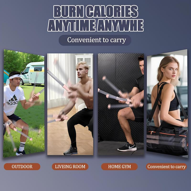 Weighted Cordless Battle Ropes – Quiet Ropeless Exercise Rope for Men & Women, Portable Home Gym Fitness Equipment for HIIT, Crossfit & Full-Body Workouts Lifting Strength Heavy Resistance