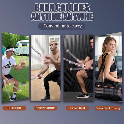 Weighted Cordless Battle Ropes – Quiet Ropeless Exercise Rope for Men & Women, Portable Home Gym Fitness Equipment for HIIT, Crossfit & Full-Body Workouts Lifting Strength Heavy Resistance