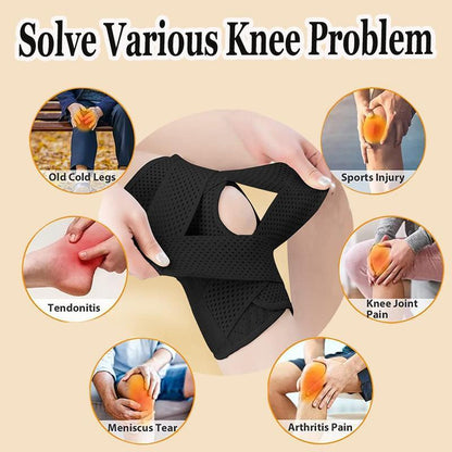 Plus Size Knee Compression Wrap Brace - Breathable Adjustable with Side Stabilizers for Men & Women - Comfortable & Flexible Leg Supporter