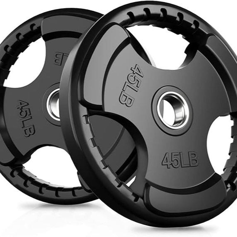 Ritfit Olympic Rubber Grip Plates for Barbell 105LB, 2-Inch Weight Plates for Weightlifting and Strength Training in Home & Gym, Single, Pair and Sets(2.5/5/10/25/35/45 LB) Olympic Weight