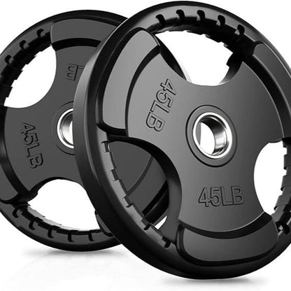 Ritfit Olympic Rubber Grip Plates for Barbell 105LB, 2-Inch Weight Plates for Weightlifting and Strength Training in Home & Gym, Single, Pair and Sets(2.5/5/10/25/35/45 LB) Olympic Weight