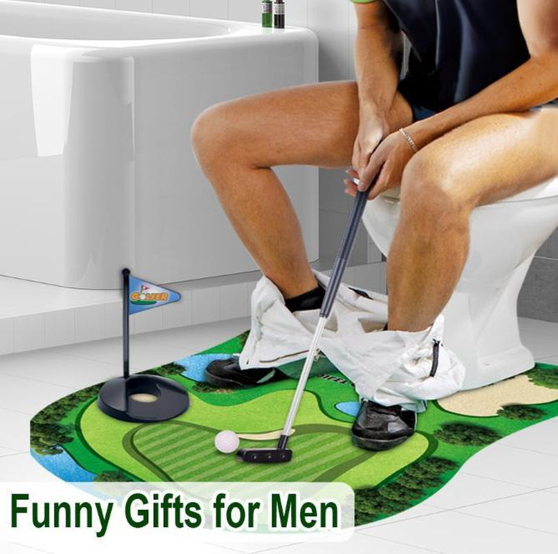 【Perfect Gag Gift Idea】Puttpal Toilet Golf Set for Home & Workplace Novelty Toy with Conversation Starter Appeal