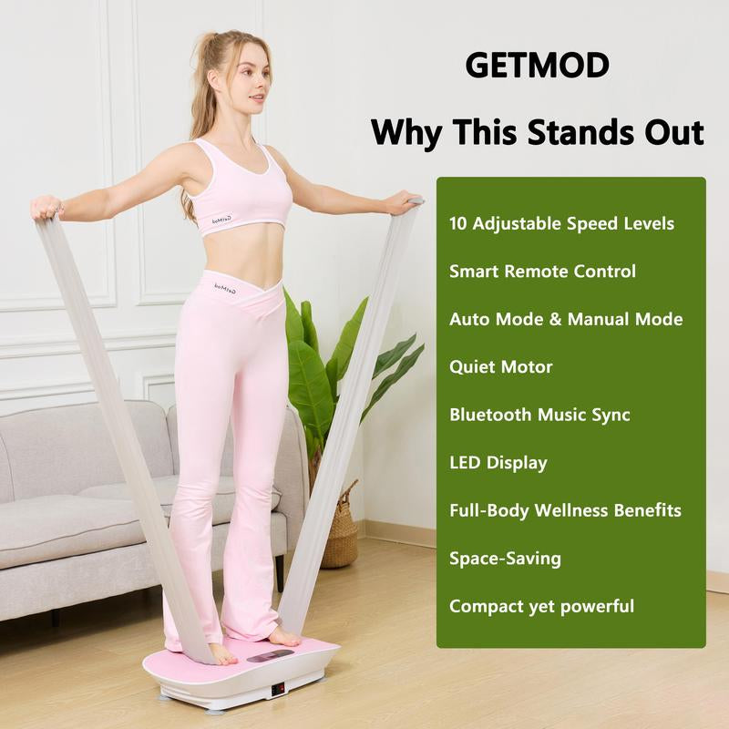 Getmod New Improved : Brushless Motor for Smooth Operation ,High-Power,Plus Size Smart Vibration Plates Pro Exercise Equipment , Full Body Workout Machine at Home Gym Stuff Vibrational Platform for Wellness and Fitness Bluetooth Speaker #1