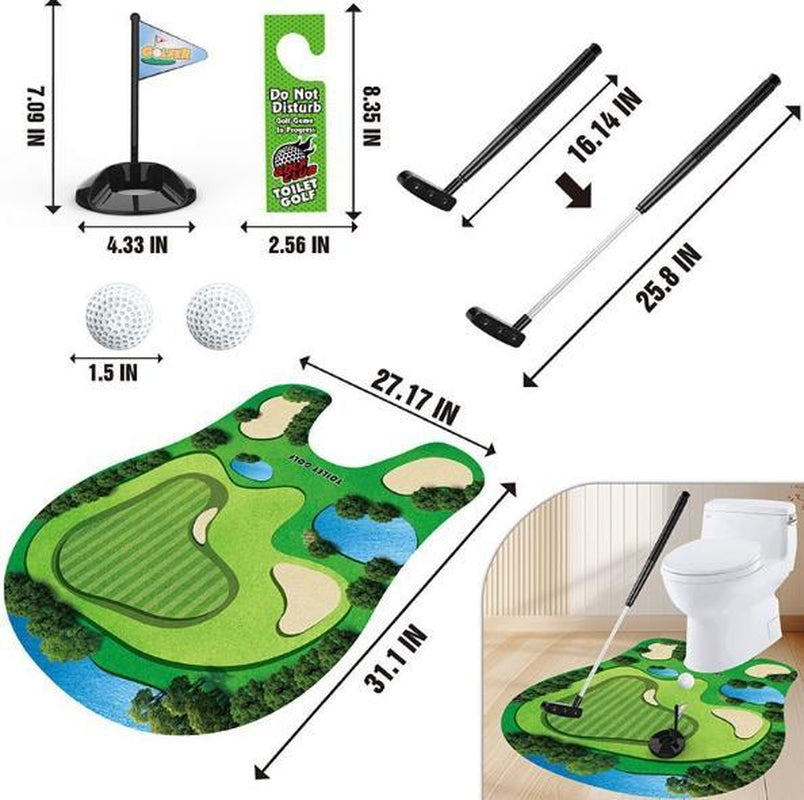 【Perfect Gag Gift Idea】Puttpal Toilet Golf Set for Home & Workplace Novelty Toy with Conversation Starter Appeal