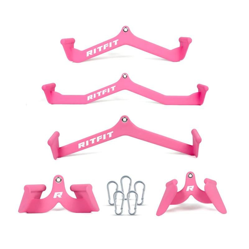 Ritfit 5Pcs Lat Pulldown Bar Combo - Classic Black Home Gym Equipment with Ergonomic Dip Coating & High-Quality Stainless Steel Construction