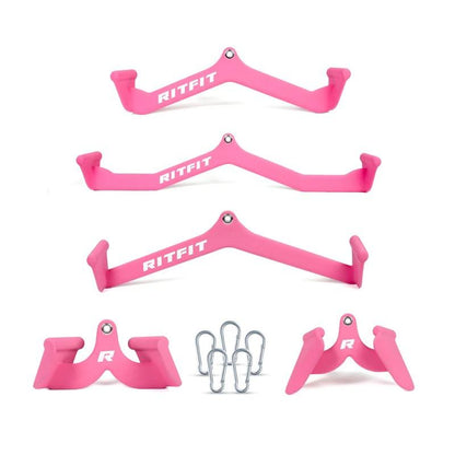 Ritfit 5Pcs Lat Pulldown Bar Combo - Classic Black Home Gym Equipment with Ergonomic Dip Coating & High-Quality Stainless Steel Construction