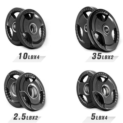 Ritfit Olympic Rubber Grip Plates for Barbell 105LB, 2-Inch Weight Plates for Weightlifting and Strength Training in Home & Gym, Single, Pair and Sets(2.5/5/10/25/35/45 LB) Olympic Weight