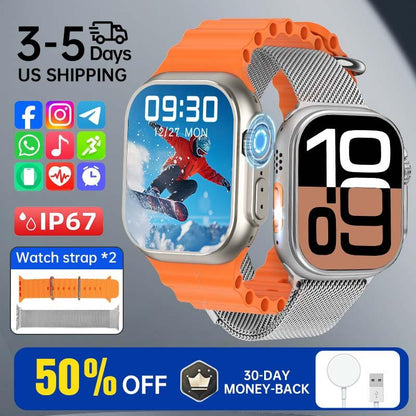 Smartwatch 2025 Model - 2.01-Inch HD Display, IP67 Water Resistant, 120 Sports Modes, Android & Iphone Compatible, Christmas Gift Wearable Black Smartphone Wristwatch Bluetooth Remote