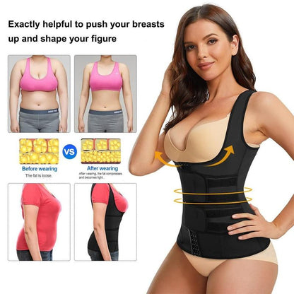 Thermal Compression Vest for Women – Adjustable Neoprene Fitness Shapewear with Belt, Breathable Waist Trainer