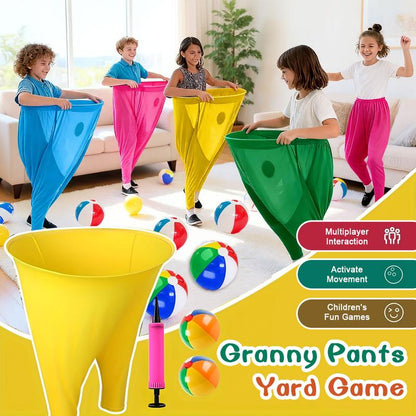 2PC Granny Pants Yard Game Set, Children'S Indoor Games,Parent-Child Game Set,Adult Outdoor, Giant Pants, with Bouncy Ball and Pump, Large Outdoor Day Family Fun Party Toss Game