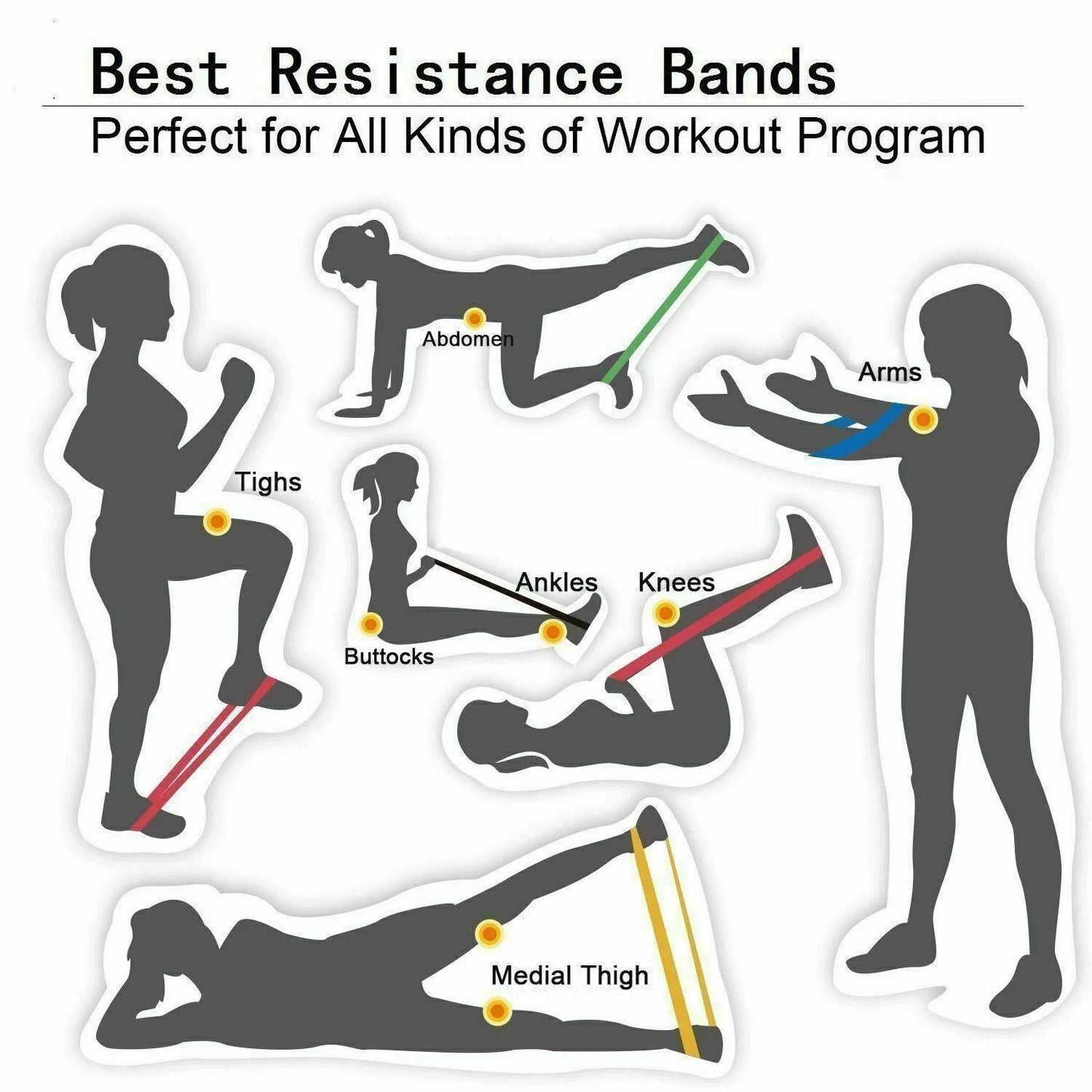 Yoga Booty Band Eco-Friendly Yoga Resistance Bands 5-Piece