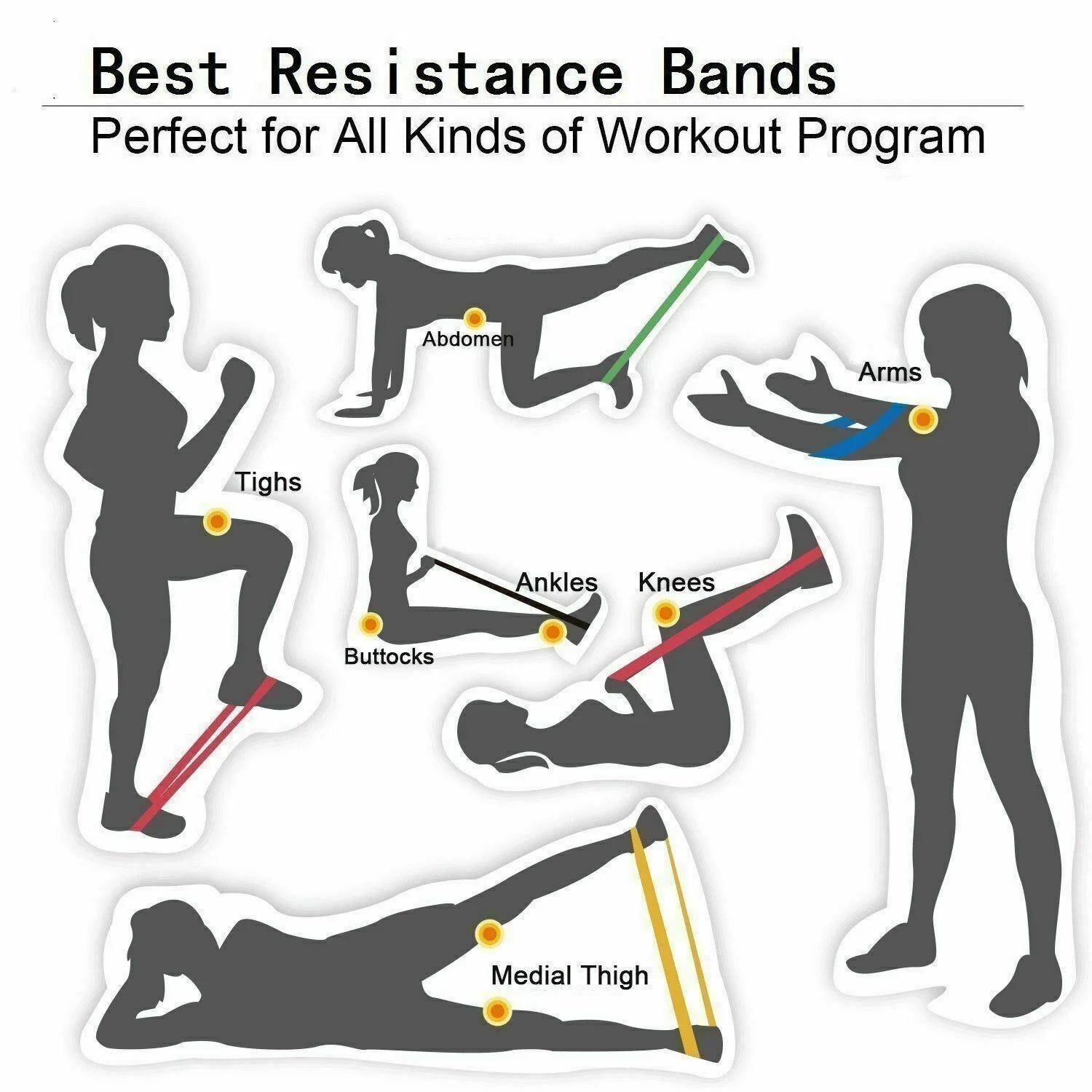 Yoga Booty Band Eco-Friendly Yoga Resistance Bands 5-Piece