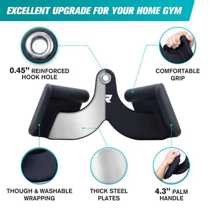 Ritfit 5Pcs Lat Pulldown Bar Combo - Classic Black Home Gym Equipment with Ergonomic Dip Coating & High-Quality Stainless Steel Construction