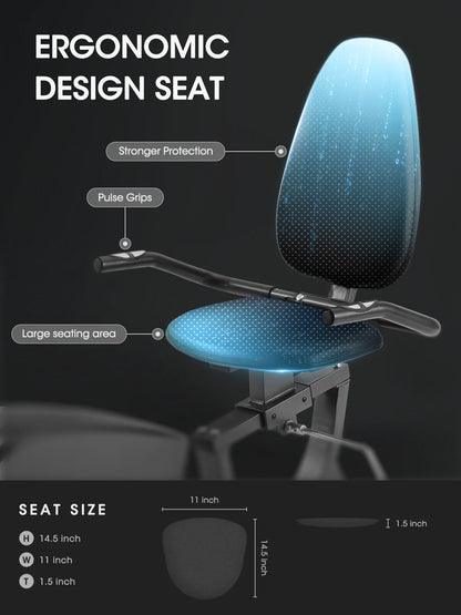 Exercise Bike Recumbent Indoor Stationary Exercise Bike for Home Use with Pluse Monitor Tablet Holder