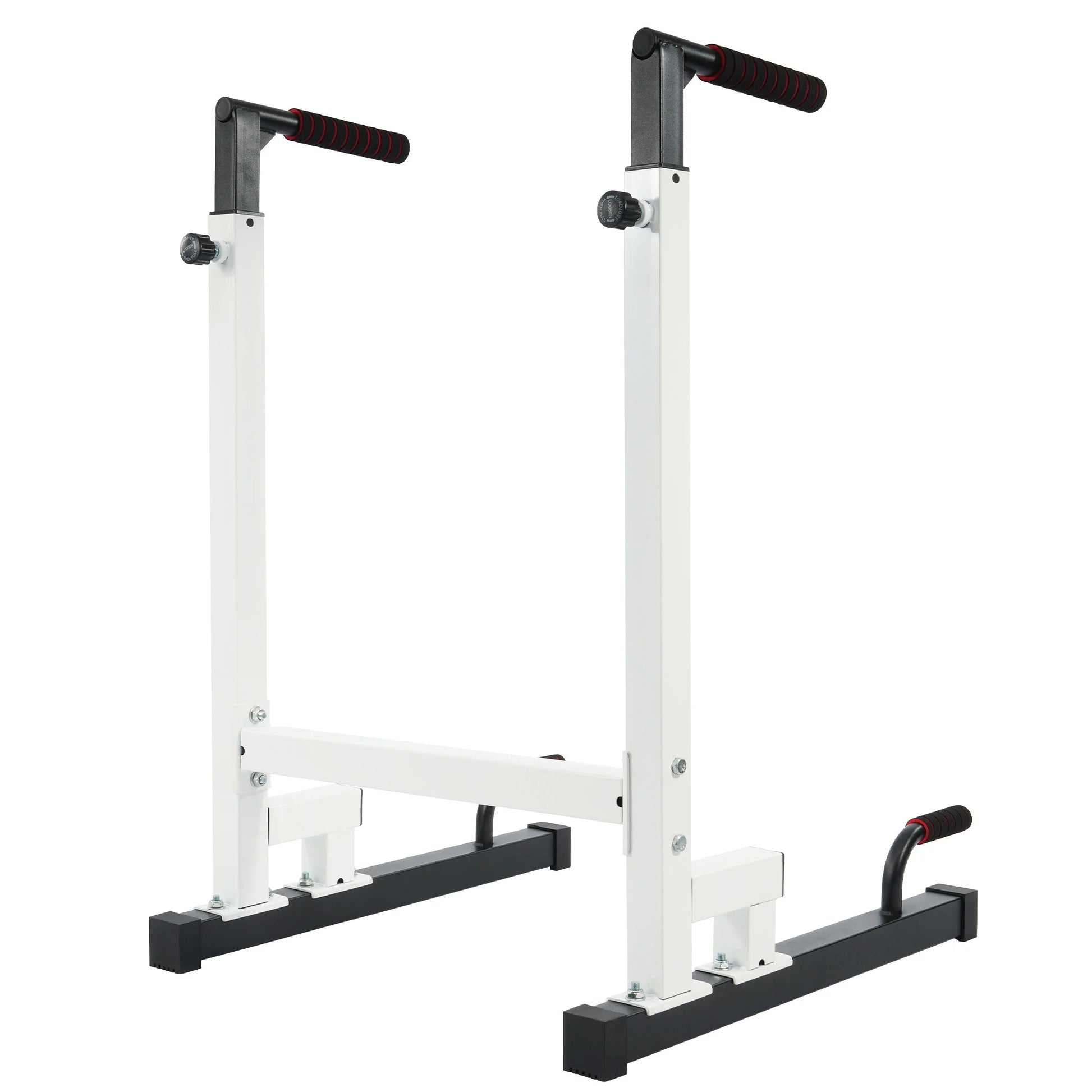 Steel Frame Dip Station with Adjustable Height, 500 Lb Weight Capacity, White