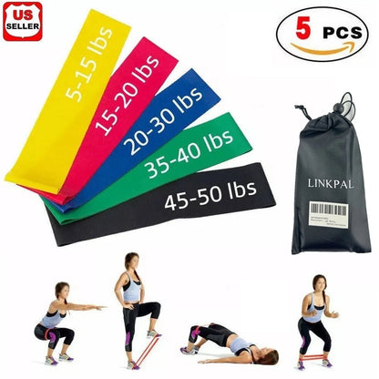 Yoga Booty Band Eco-Friendly Yoga Resistance Bands 5-Piece