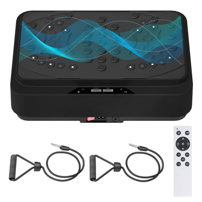 Vibration Platform Machine Water Resistance Bands - 25Lbs Home Fitness Whole Body Workout, LED Display & Remote, 28" Compact Design for Weight Loss & Toning