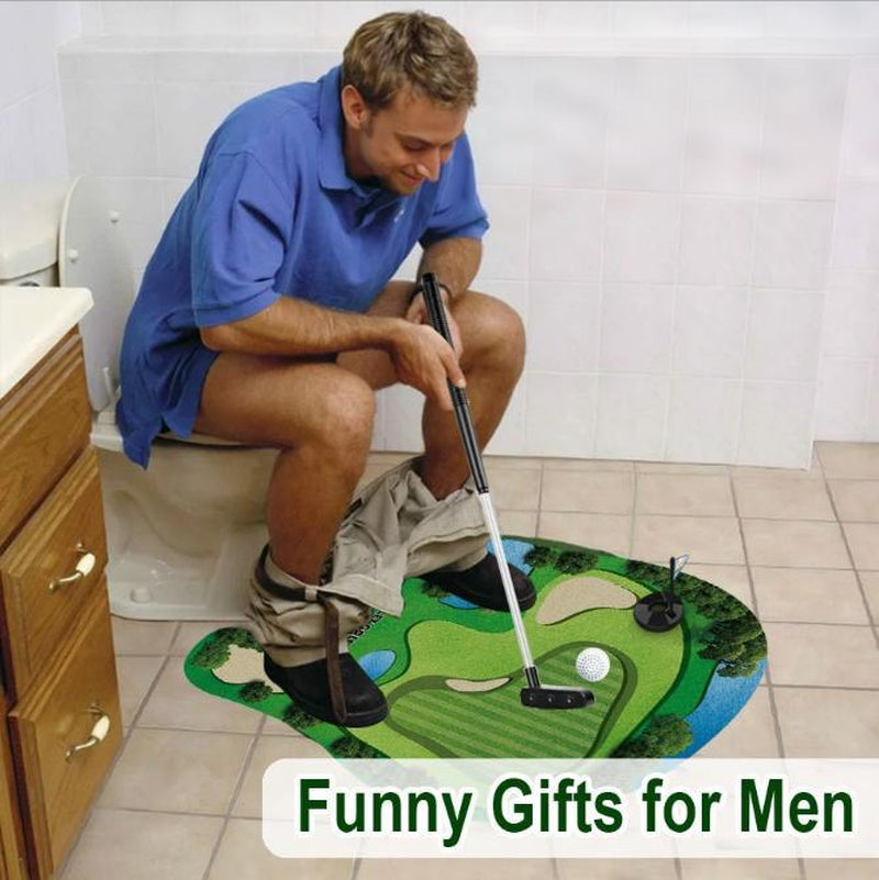【Perfect Gag Gift Idea】Puttpal Toilet Golf Set for Home & Workplace Novelty Toy with Conversation Starter Appeal