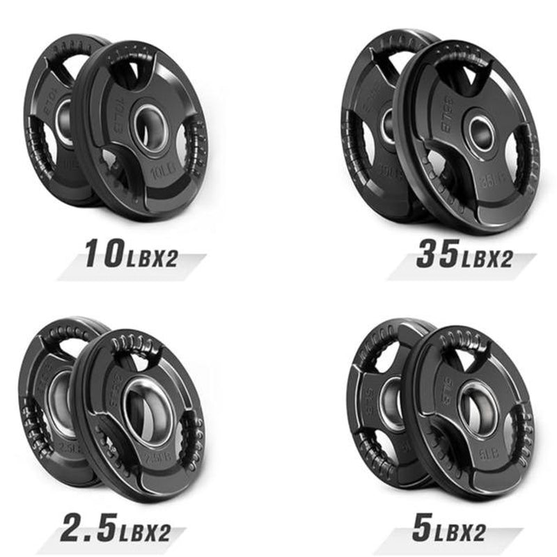 Ritfit Olympic Rubber Grip Plates for Barbell 105LB, 2-Inch Weight Plates for Weightlifting and Strength Training in Home & Gym, Single, Pair and Sets(2.5/5/10/25/35/45 LB) Olympic Weight