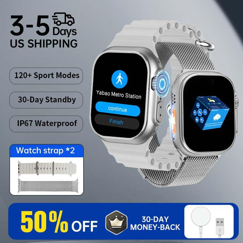 Smartwatch 2025 Model - 2.01-Inch HD Display, IP67 Water Resistant, 120 Sports Modes, Android & Iphone Compatible, Christmas Gift Wearable Black Smartphone Wristwatch Bluetooth Remote