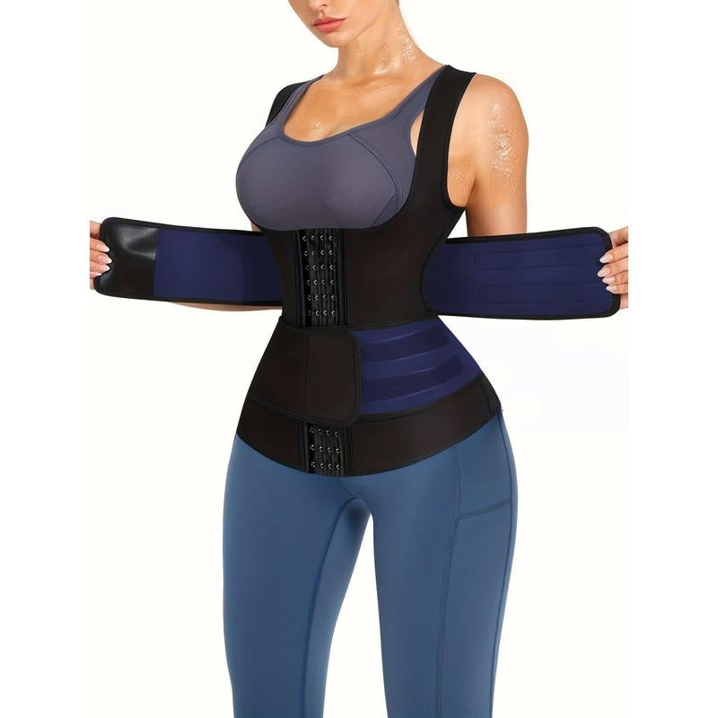 Thermal Compression Vest for Women – Adjustable Neoprene Fitness Shapewear with Belt, Breathable Waist Trainer