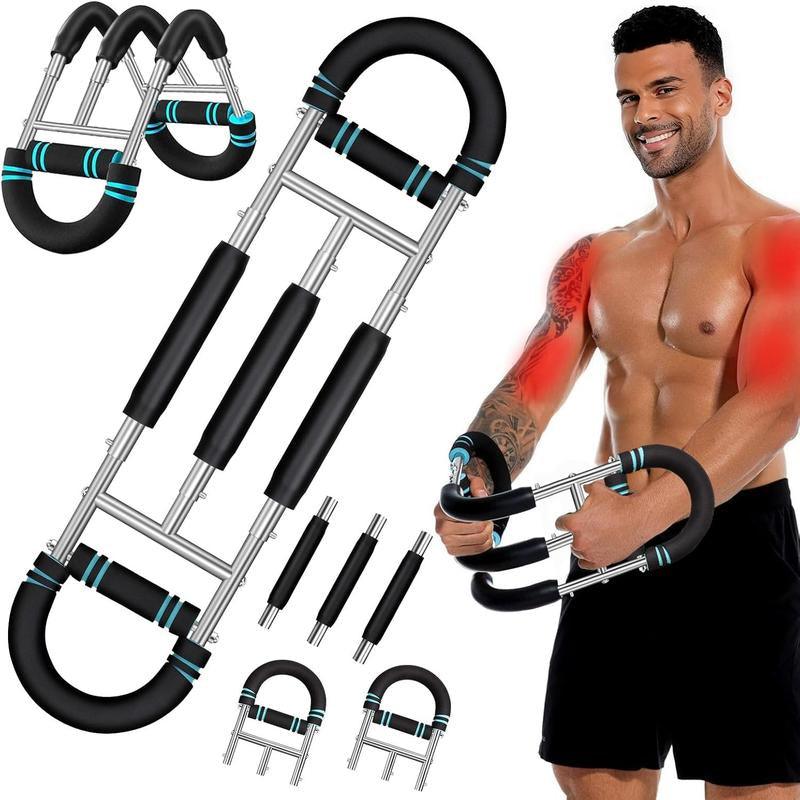 Adjustable Twister Arm Trainer, Chest Workout Equipment with Anti-Slip Grips, Portable Chest Trainer Equipment for Men Women, Detachable U-Shaped Fitness Equipment for Chest Shoulder Forearm