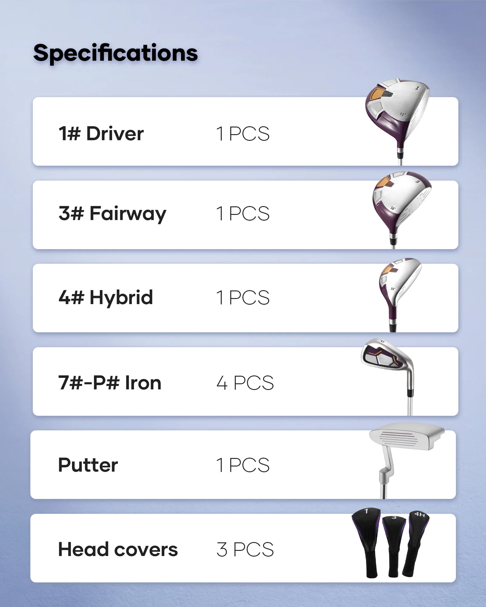 Complete Golf Clubs Package 9 Club Set for Men Woman Right Handed True Temper Steel Shafts Putter Stand Bag and 3 H C Bonus Head