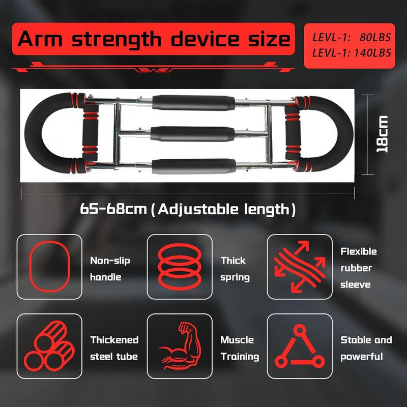 Adjustable Twister Arm Trainer, Chest Workout Equipment with Anti-Slip Grips, Portable Chest Trainer Equipment for Men Women, Detachable U-Shaped Fitness Equipment for Chest Shoulder Forearm