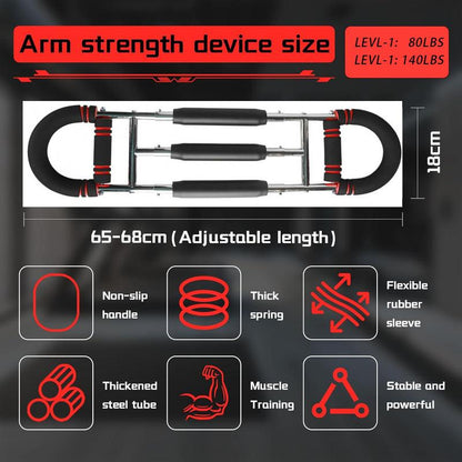 Adjustable Twister Arm Trainer, Chest Workout Equipment with Anti-Slip Grips, Portable Chest Trainer Equipment for Men Women, Detachable U-Shaped Fitness Equipment for Chest Shoulder Forearm